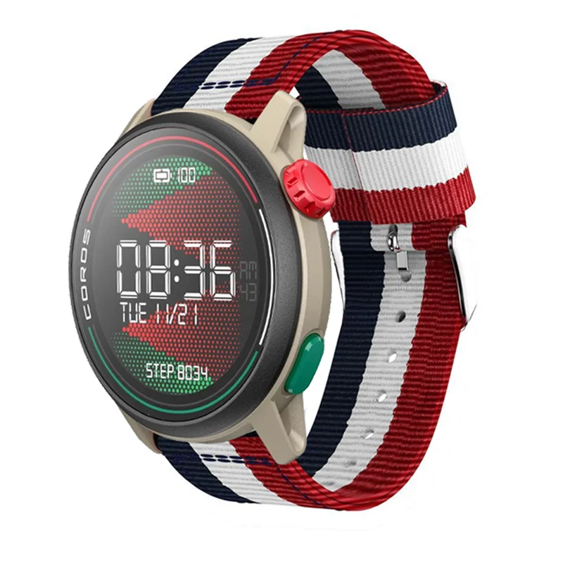 22mm Canvas Nylon Strap For COROS APEX 4 42mm/PACE Pro Comfortable Bracelet For CMF Watch 3-2-1 Pro/Suunto Vertical 2-Race 2-Run