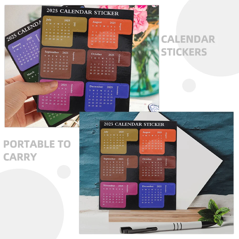 2 Set Note Pads Index Notepad Calendar Stickers Mini Convenient Book Tabs for Planners and Calendars Daily Office