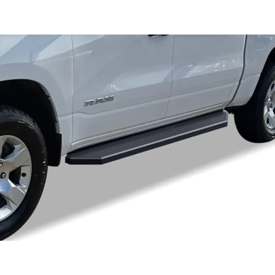

6-дюймовые черные накладные подножки из нержавеющей стали (пластинчатые) для Ram 1500 2019-2026 Crew Cab, совместимые