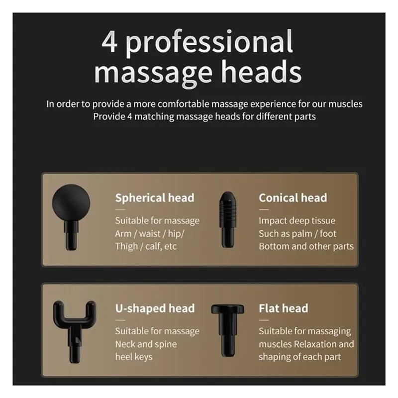 Beauty Double Heads Massage Deep Tissue Electric Massager Neck Body Muscle Percussion Fitness Relaxation Easy Install (Button)