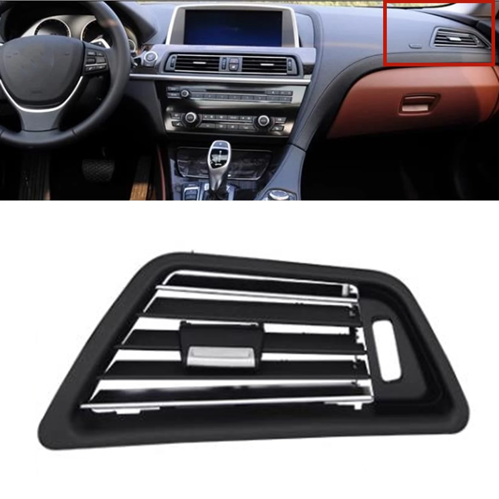 

For BMW 6-Series F12 M6 F12 F13 Side Dashboard Panel Air A/C Vent Grille Outlet Cover Conditioning Frame