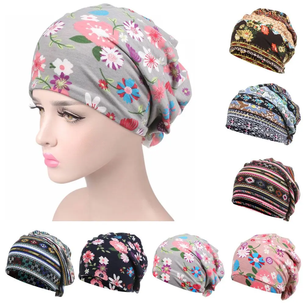 Chemo Caps Womens Baggy Slouchy Beanie Hat Sport Casual Headwear Scarf Snood Hats Cancer