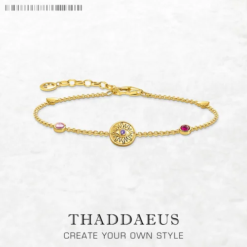 옐로우 골드 도금 팔찌 썬 코인 링크 체인, 925 스털링 실버 빈티지 주얼리, 여성용 여름 선물, 신상 