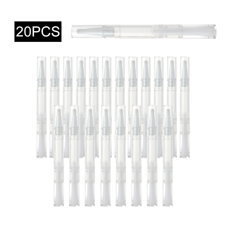 20 PCS Transparent Twist Pens Empty Nail Oil Pen with Brush Empty Cuticle Oil Pen Cosmetic Container Pen Lip Gloss Tubes