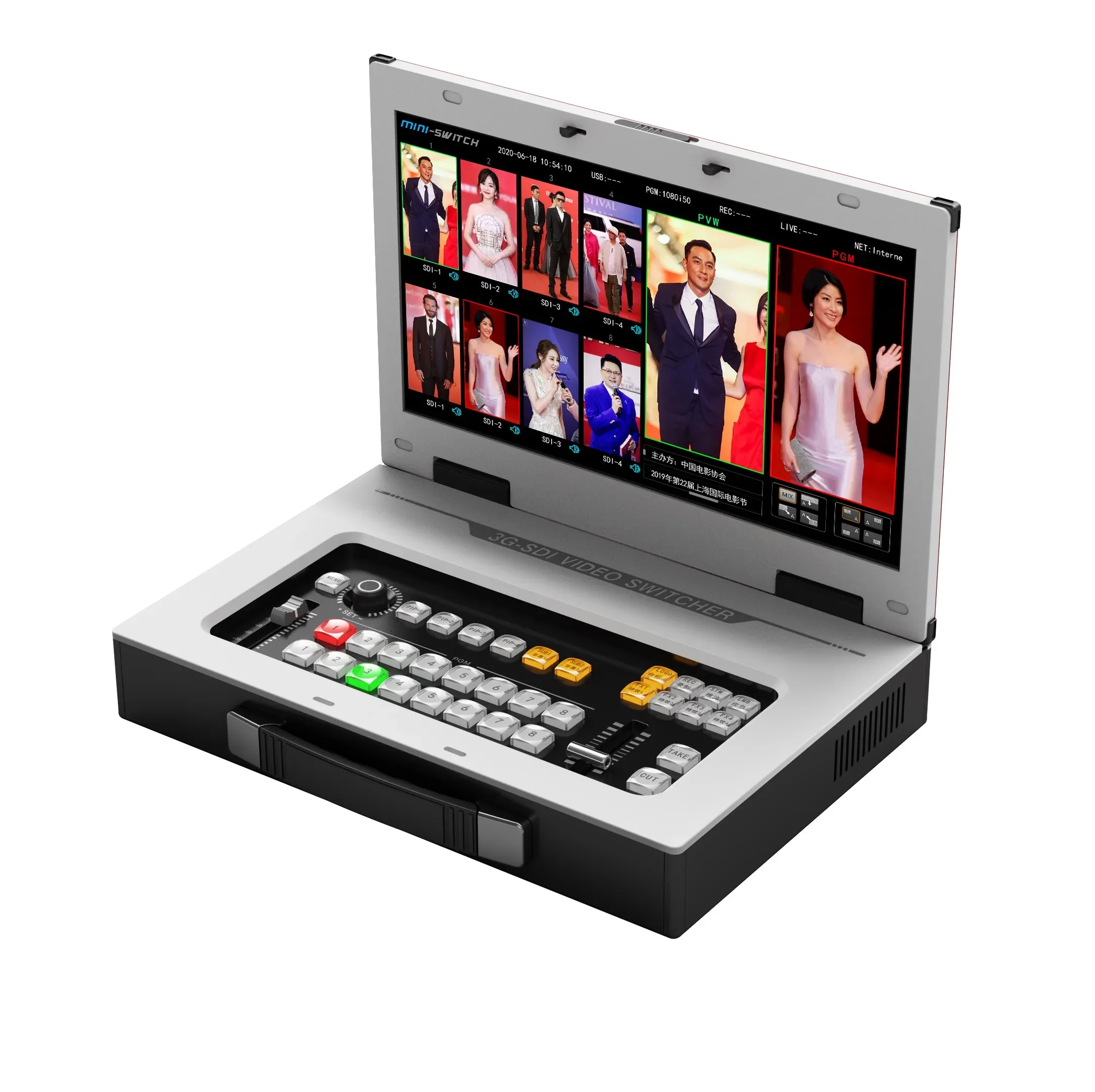 Real time recording the class hd audio video mixer switcher 1080P60fps 8 channel SDI/H DMI/USB3.0/IP streaming switcher