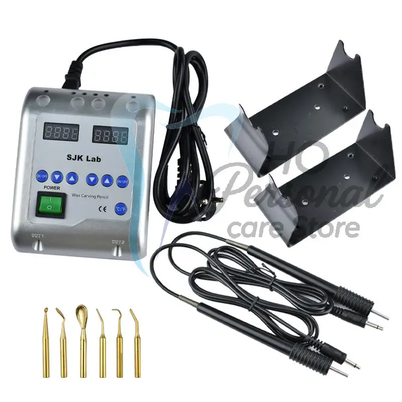 

Sjk Dental Electric Waxer Carving Knife Machine with Double Pen and 6 Wax Tips Kit for Dental Lab Equipment Teeth Dentistry
