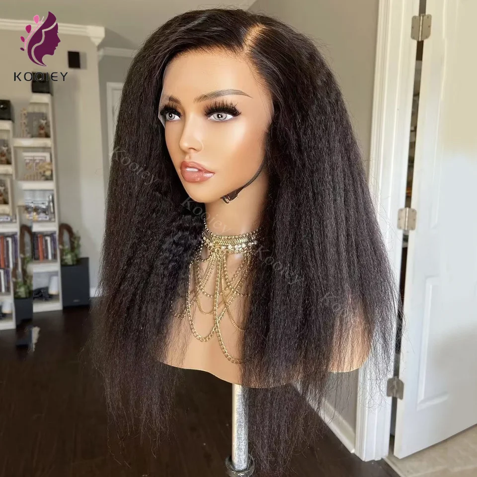 

Kinky Straight 13x4/13x6 Lace Front Human Hair Wigs Remy Brazilian Glueless 5x5 Kinky Straight Fake Scalp Silk Top Closure Wigs