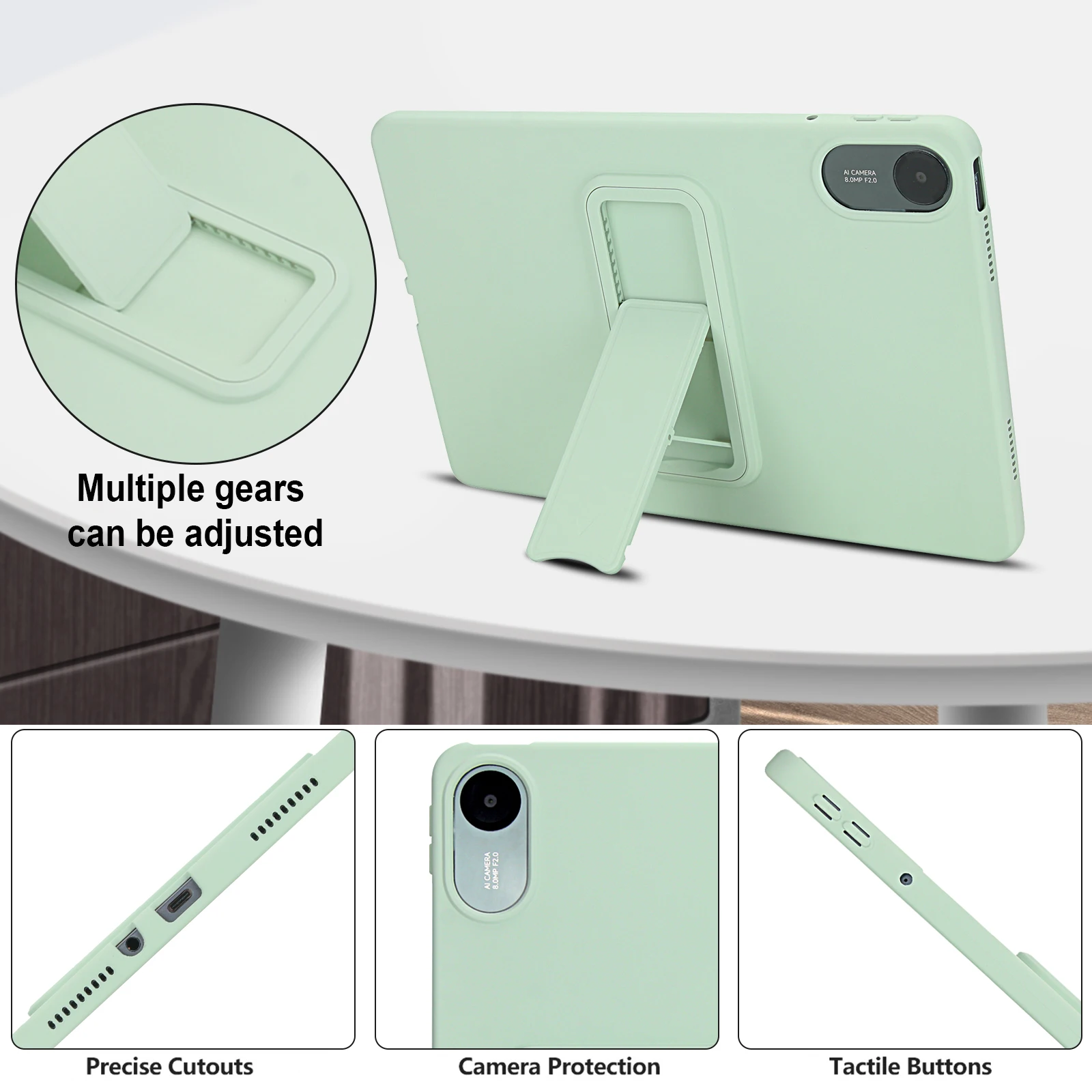 حافظة أطفال لهاتف Xiaomi Redmi Pad 2 11 بوصة 2025 غطاء لوحي مضاد للبصمة من البولي يوريثان الحراري لهاتف Redmi Pad 2 11 بوصة مع دعامة تروس قابلة للتعديل