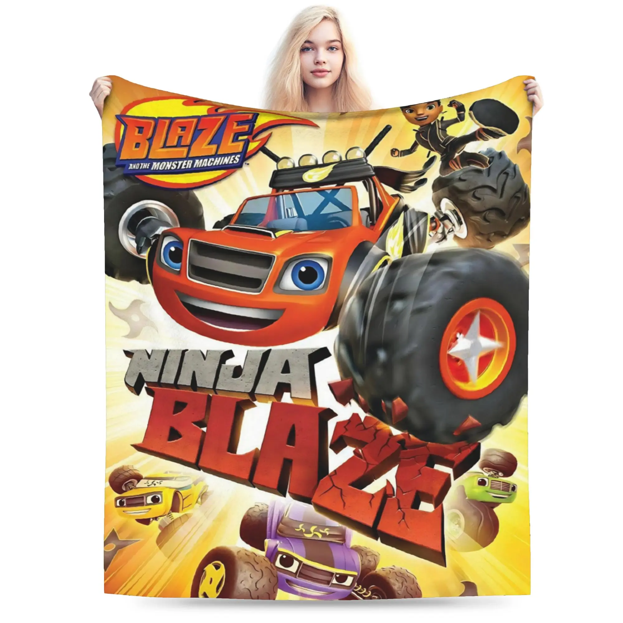 Blaze and the Monster Machines Throw Blanket for Couch Fuzzy Soft Plush Blanket 50x60 Inch Multi-size Bedspread for All Seasons