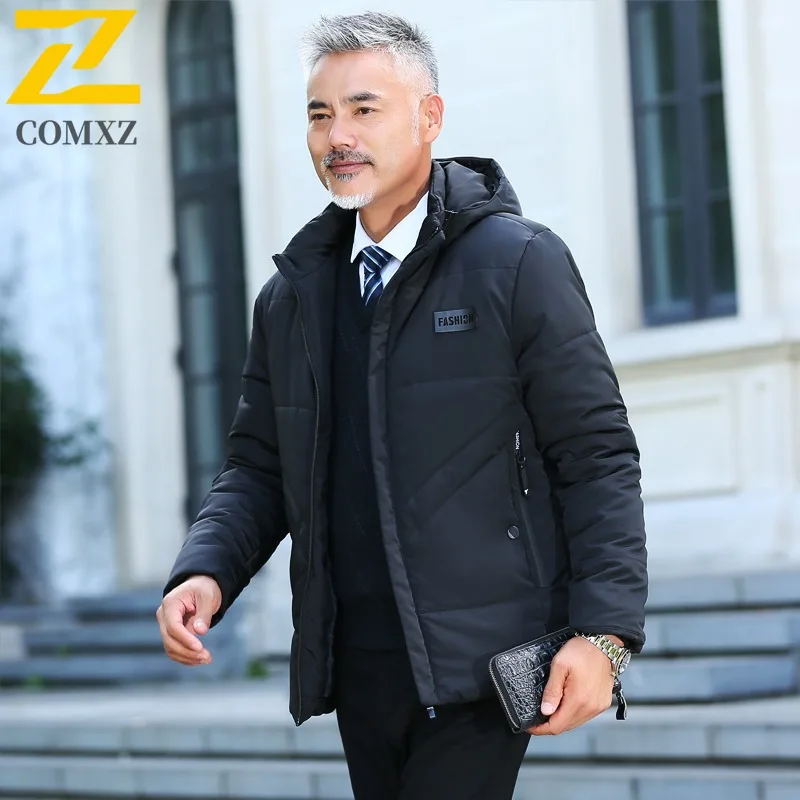 

Мужская парка среднего возраста, пальто 2025 года, повседневная теплая зимняя куртка с капюшоном для бега, ветрозащитная уличная дорожная лыжная куртка с хлопковой подкладкой