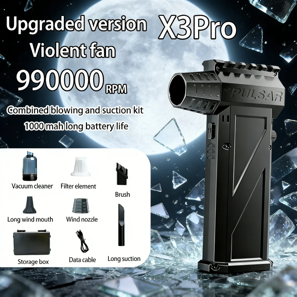 

Мощный мини-турбовентилятор X3 с бесщеточным двигателем, ручной промышленный канальный вентилятор для интенсивной очистки под высоким давлением