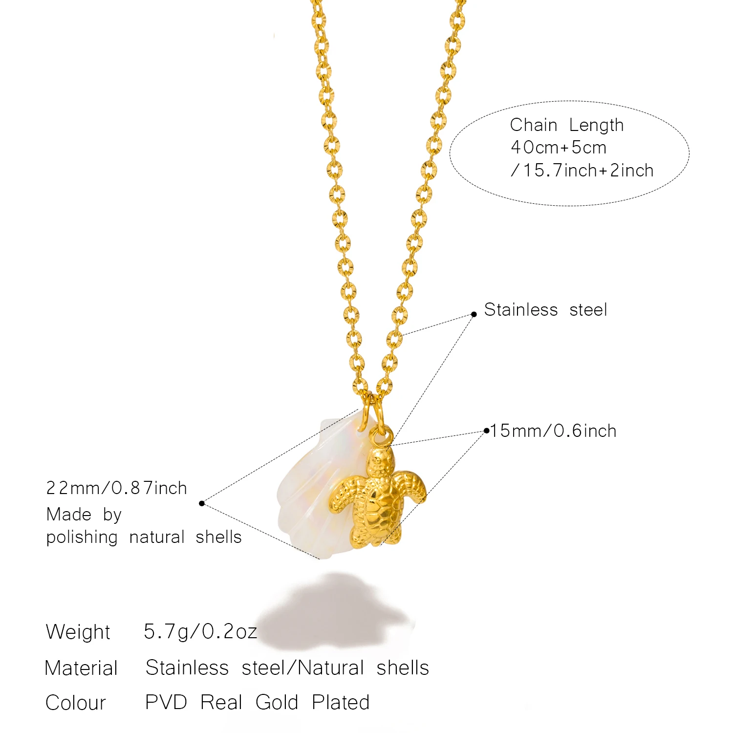 UHBINYCA Shell and Marine Life Pendant To Necklace Ladies, Summer Beach Leisure Style Stainless Steel Jewelry