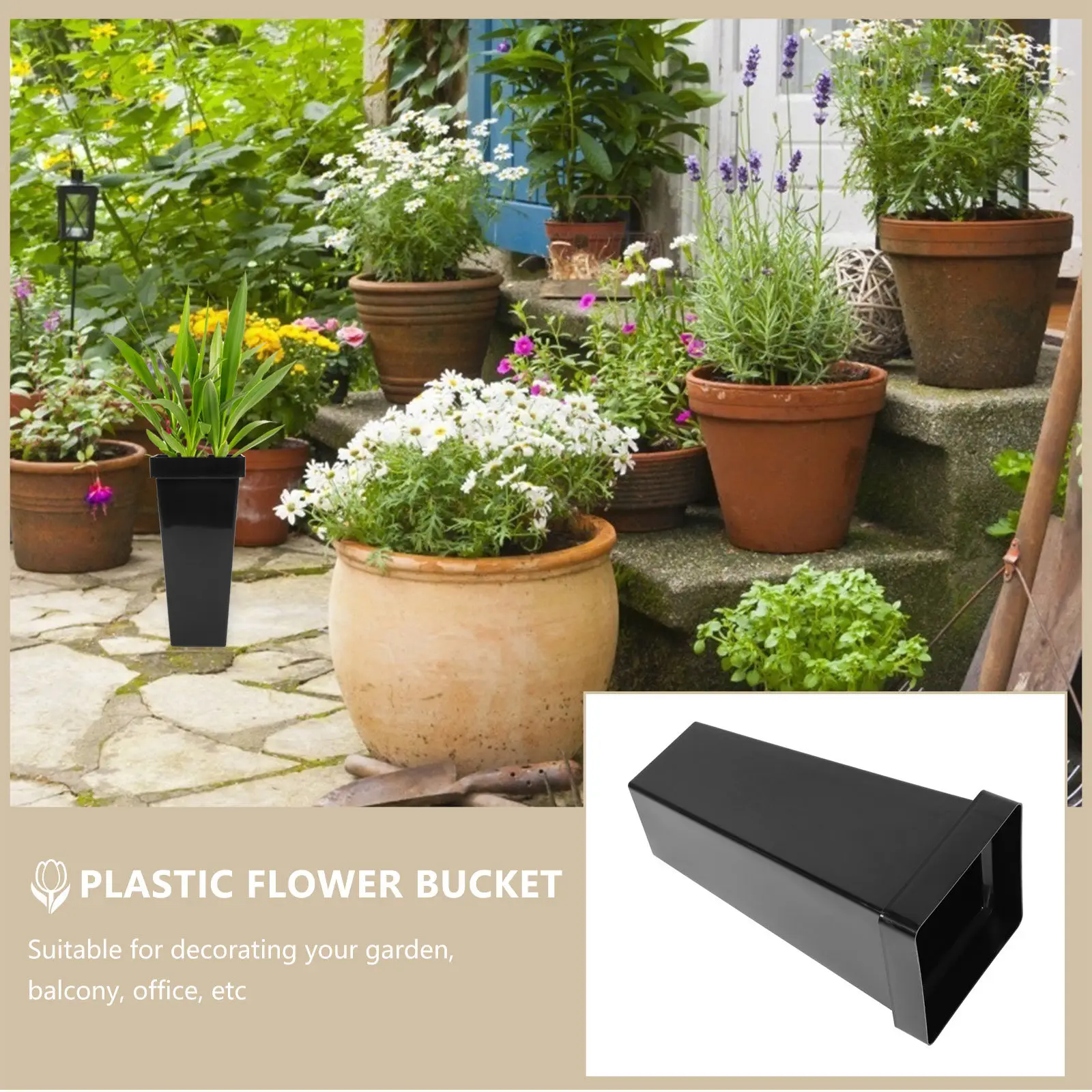 

1 шт. пластиковое ведро для цветов, профессиональный прочный контейнер для флористики, для оформления букетов, украшения дома, офиса, балкона