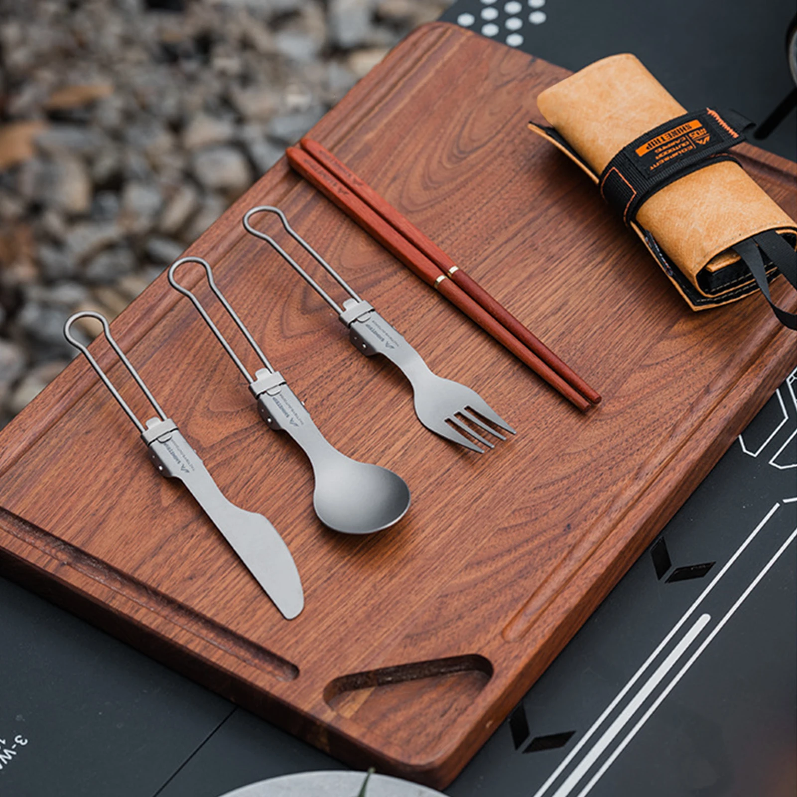 Titanium Camping Utensil Set C - Camping Cooking And Eating Set 评论和价格
