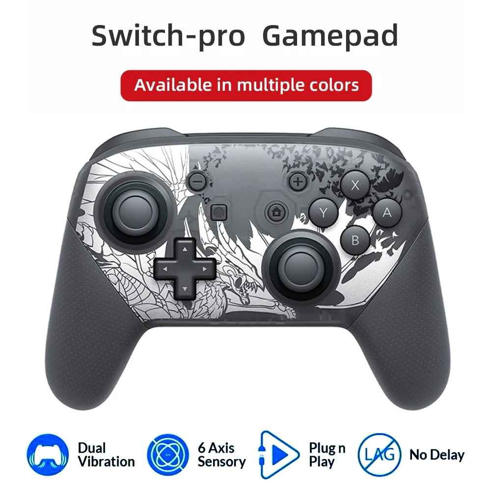 Controller Switch Pro compatibili con Switch/OLED/Lite, Joy Pad Controller Switch Wireless Vibrazioni somatosensoriali e coinvolgenti