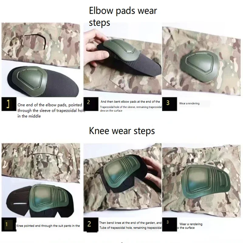 Tactical Knee&Elbow Protector Pad for Paintball Airsoft Combat Uniform Military Suit 2 Knee Pads&2 Elbow Pads Just Hunting Suit