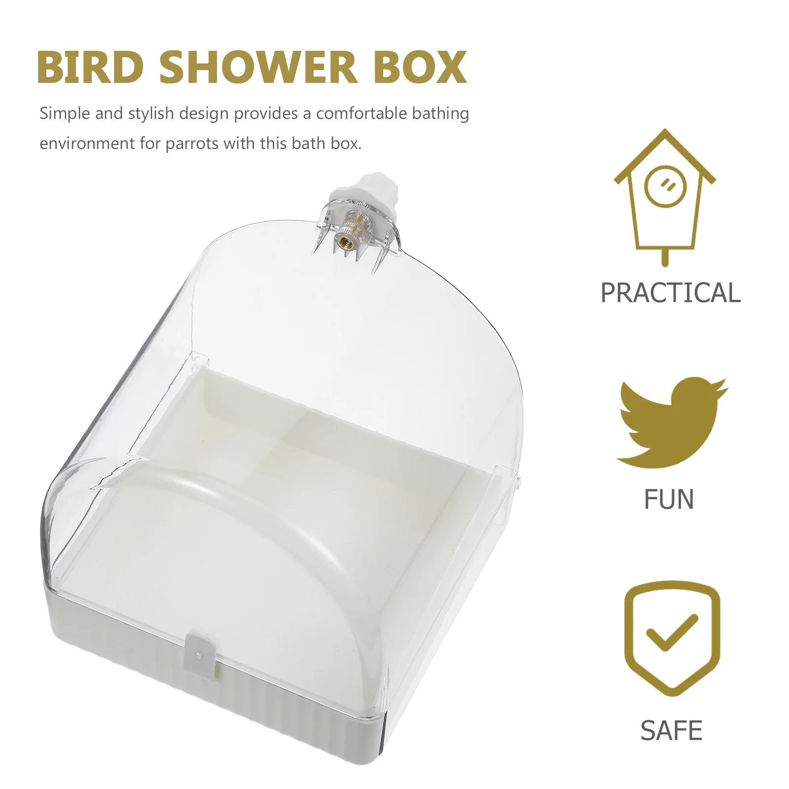 

Bird Bath Cage Clear Parrot Shower Box Hanging Compact Bird Bathtub for Small Birds Cage Parakeet Bath Box Parrot Supplies