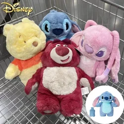 Disney Stitch Angel Lotso Pooh botella de mano cálida de felpa, botellas de agua caliente, bolsa de mano cálida portátil, calentador de manos, regalo para niñas