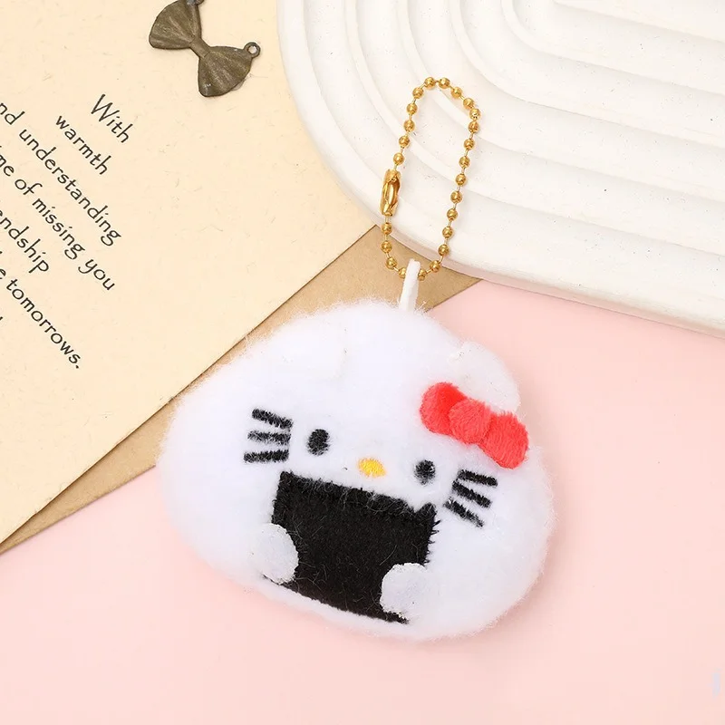 

Плюшевый брелок Sanrio Hello Kitty с милым дизайном открытых рта, красным бантом и золотой цепочкой, подарок для детей и фанатов
