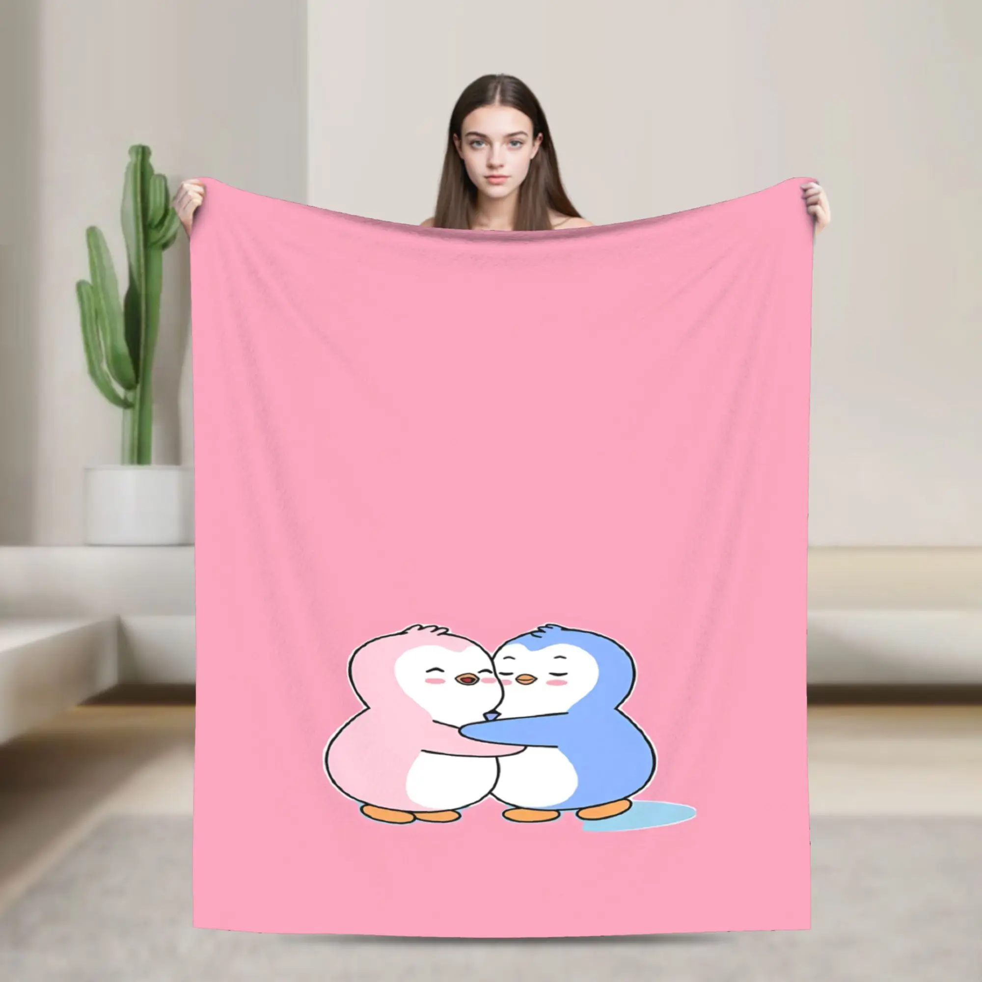 Soft Blankets Child Decorative P-Pudgy Penguin Throw Blanket  Flannel Bedspread For Couch Bed Aesthetic Sofa Bed Cover
