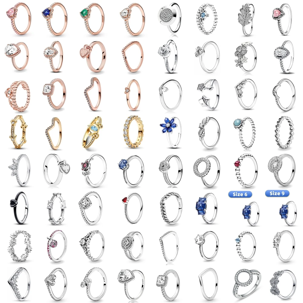 

Кольцо из стерлингового серебра 925 пробы, золото и розовое золото, блестящее сердце, снежинка, лист, размер 6789, женское кольцо, ювелирные изделия, модные аксессуары