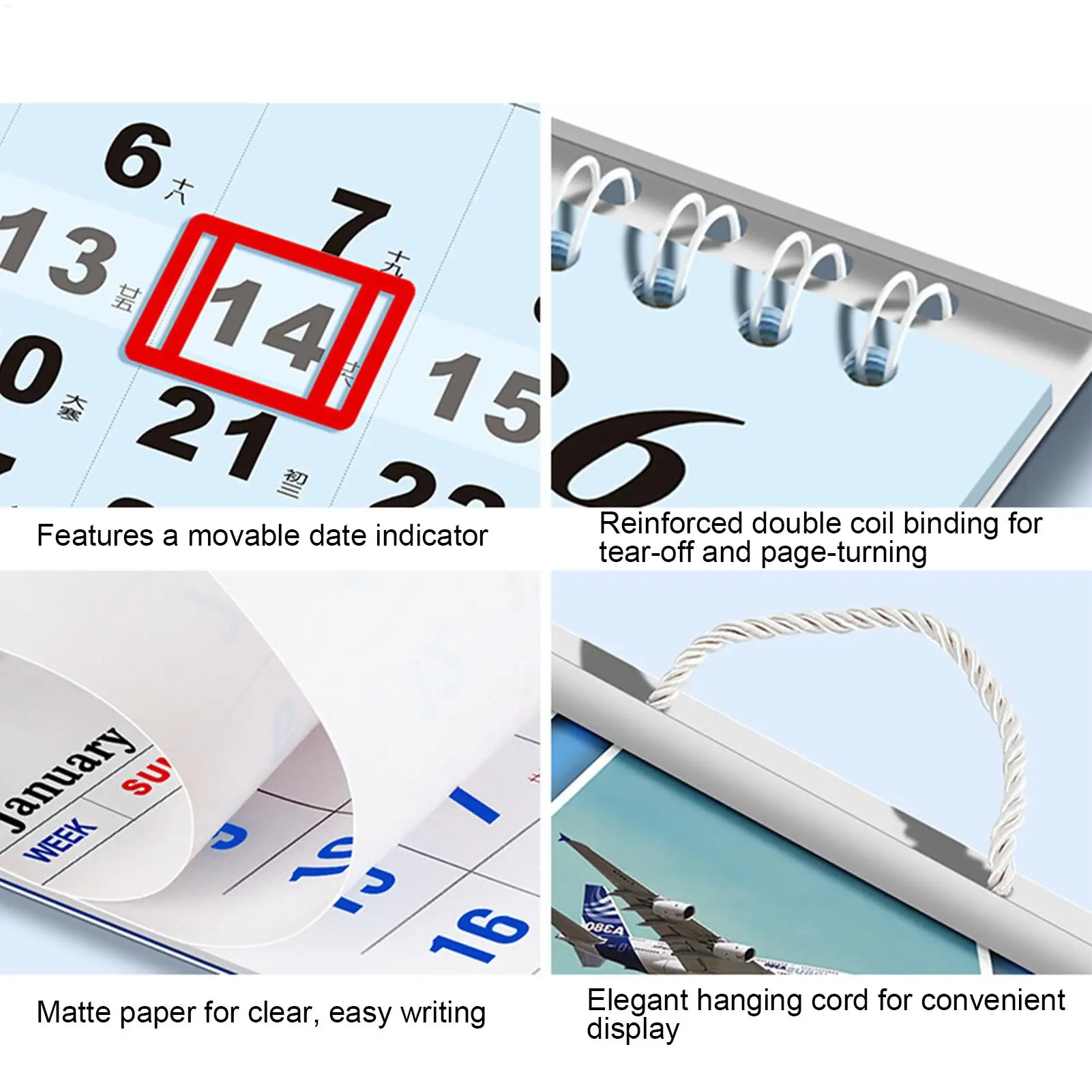 تقويم السنة الجديدة 4 قابل للطي، تقويم الحائط 2026، موضوع الطيران، مخطط الجدول الشهري للمكتب، تقويم الحائط، هدايا السنة الجديدة #5