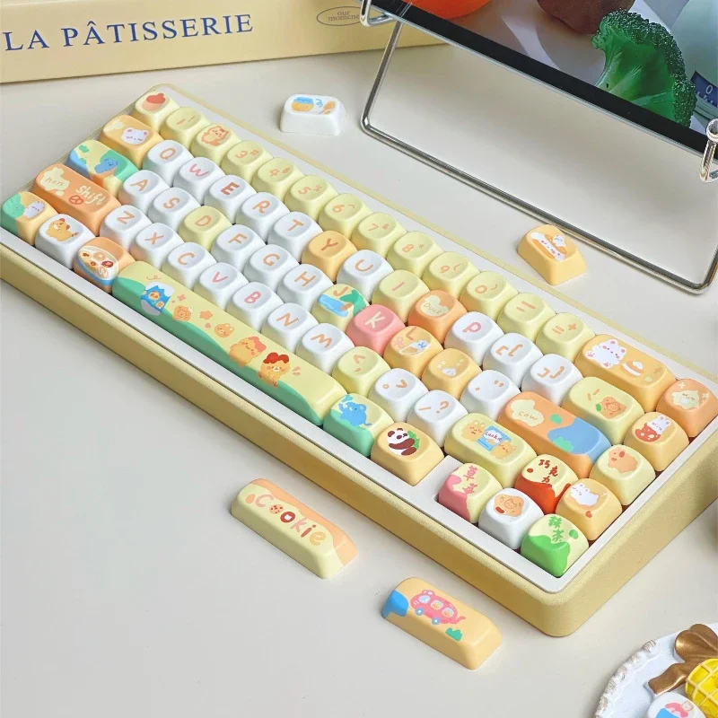 MiFuny Animal Crackers Theme Keycap 136keys PBT Dye XOA Profile Key Caps Gaming Keycaps for Mechanical Keyboard Accessories Gift