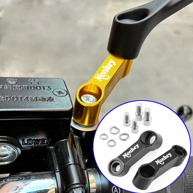 For Honda Monkey Z125 Z120 z 125 Rearview Mirror Extend With Logo Monkey Motorcycle Mirrors Riser Extension Bracket Accessories