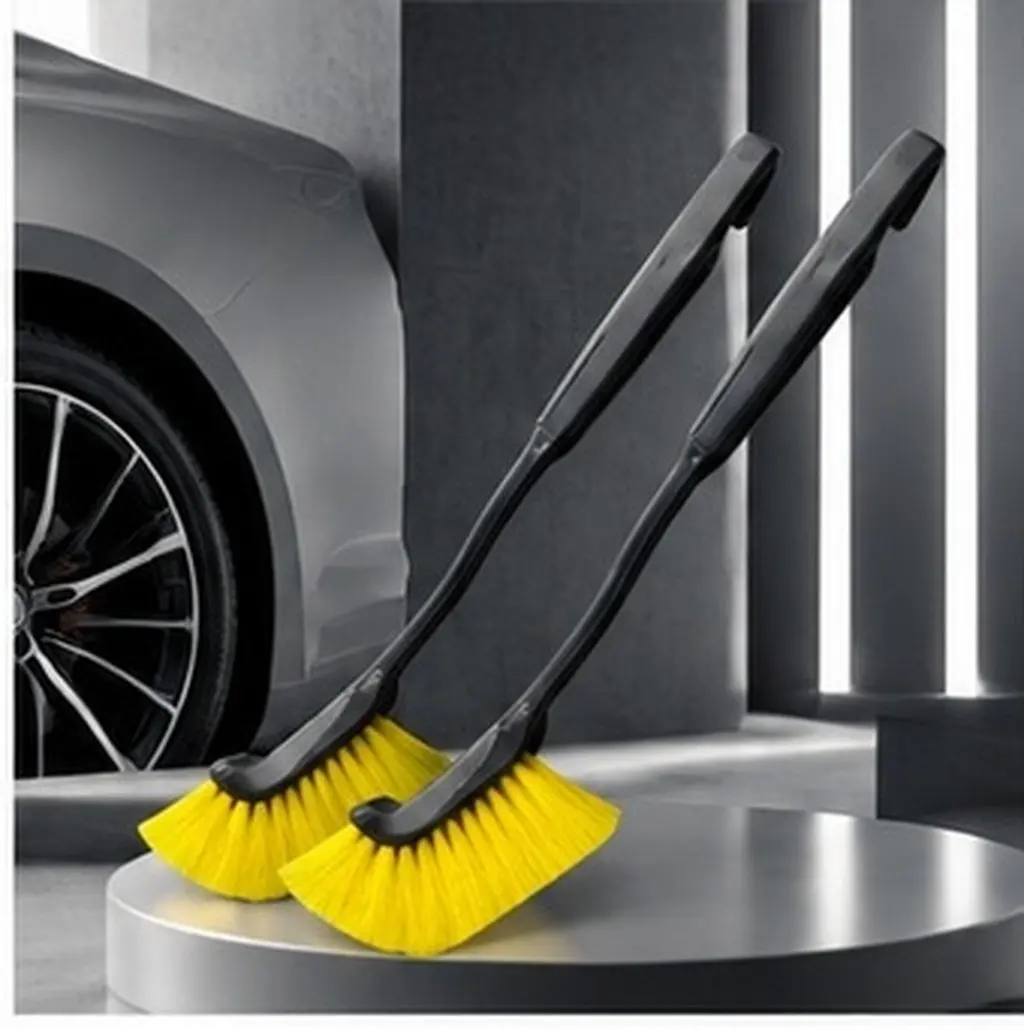 2Pcs Car Detailing Brushes Tire Cleaning Brushes Soft Bristle Wheel Rim Cleaner Interior Exterior Multi Use Tool