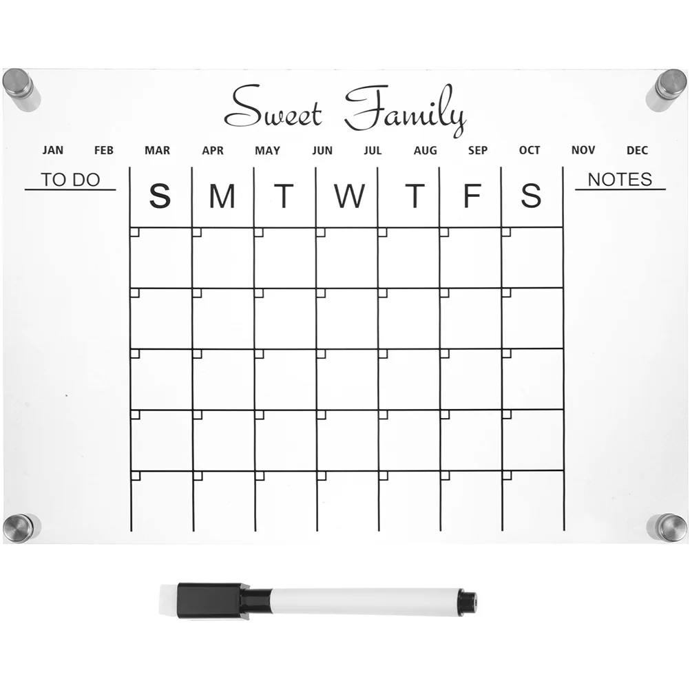 

1Set Clear Acrylic Dry Erase Board Message Board Weekly Planner for Desk Office Home Restaurant Party Monthly Calendar Fridge
