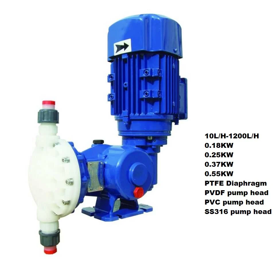 PVC Pump Head PAC PAM Flocculant Waste Water Mechanical Polymer Metering Chemical Dosing Pump