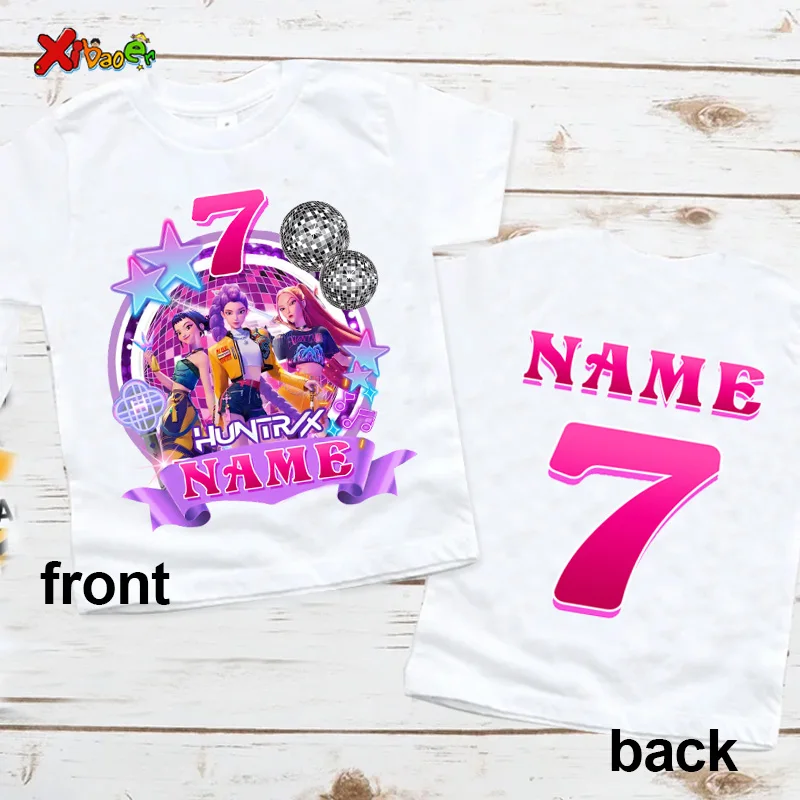 عيد ميلاد فتاة قميص 10th عيد ميلاد الزي تي شيرت KPop شيطان الصيادين الاطفال مطابقة وتتسابق عيد ميلاد الفتيان تي شيرت الفتيات القمصان 9th