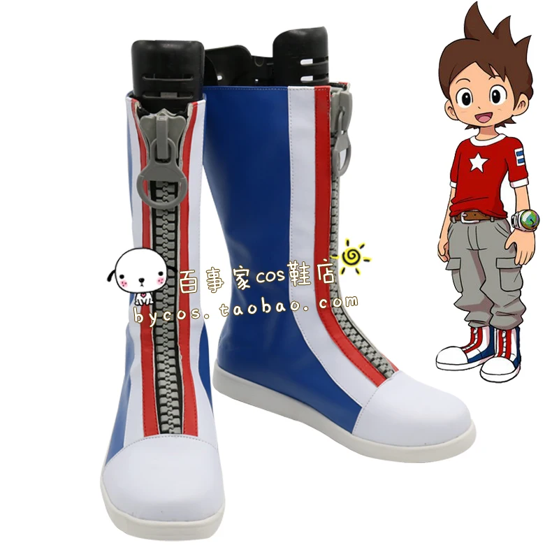 

Youkai Watch Nathan Adams Cosplay Shoes Boots Anime Game Amano Keita Halloween Christmas Party Boots Custom Made