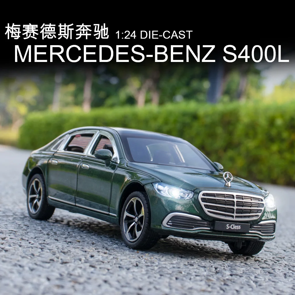 

Модель автомобиля Mercedes-Benz S400L 1:24, литая под давлением модель модели из металлического сплава, со звуком, фотосессия, детская игрушка, подарки