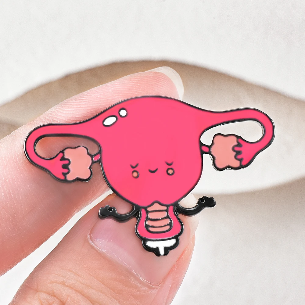 Hanreshe رحم الرحم المينا دبوس جميل الطبية أمراض النساء النسوية بروش مجوهرات التلبيب على ظهره شارة للنساء الفتيات #4