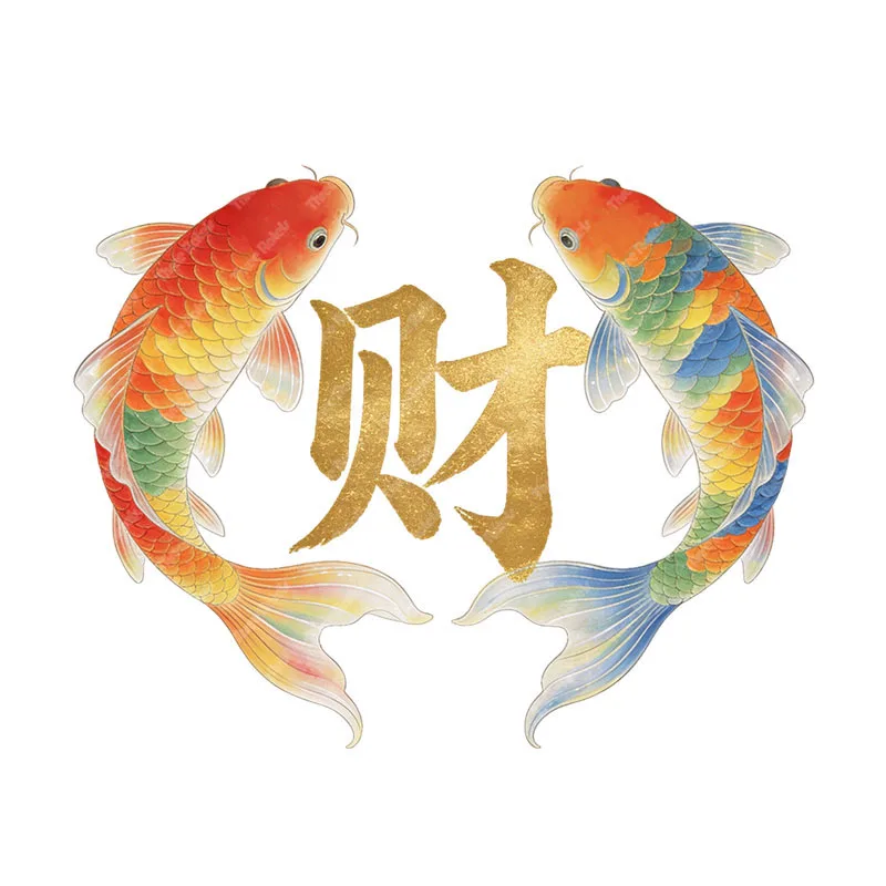 Three Ratels CD276 Koi that brings wealth and happiness Wall stickers for home decoration Door window decals car body stickers