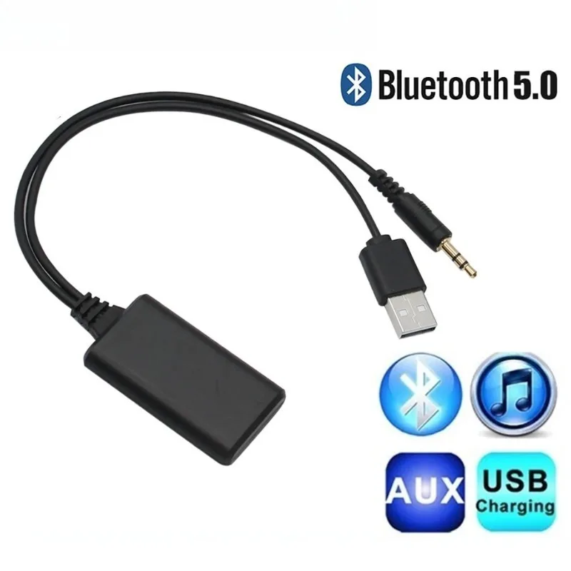 Car Bluetooth Audio Adapter for BMW E90 E91 Wireless Music Receiver with 3.5mm Aux Connection and USB Support