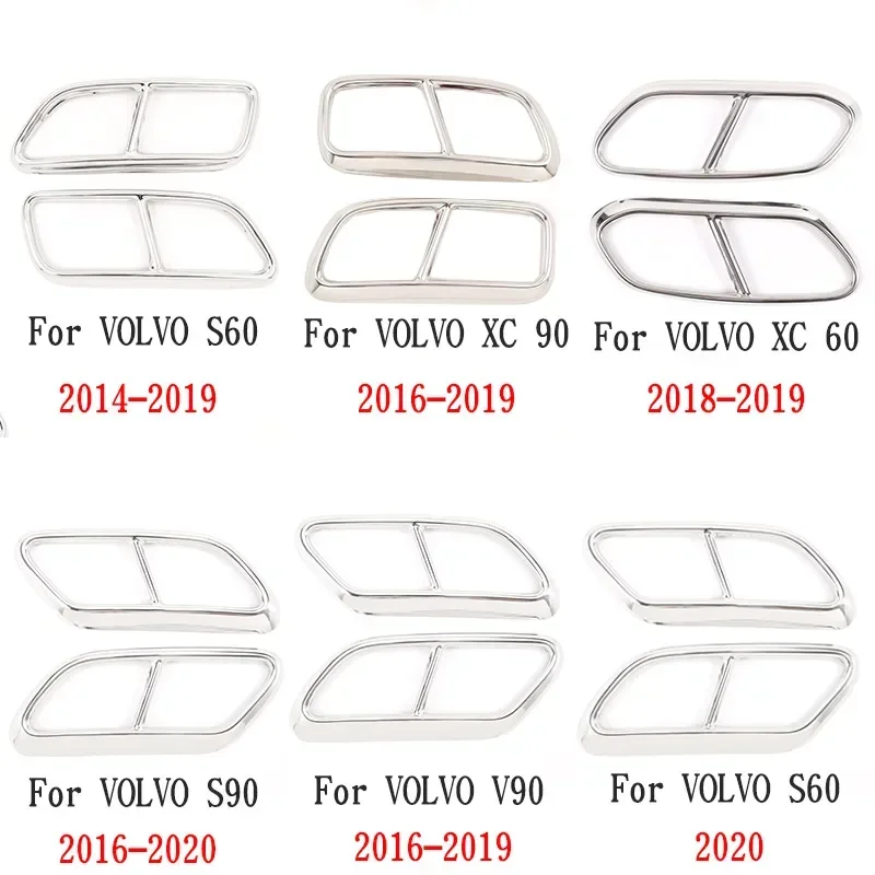 

For Volvo XC60 S60 XC90 S90 V90 Stainless Steel Car Exhaust Muffler Decorative Cover Exhaust Pipe Cover Stickers Car Accessories