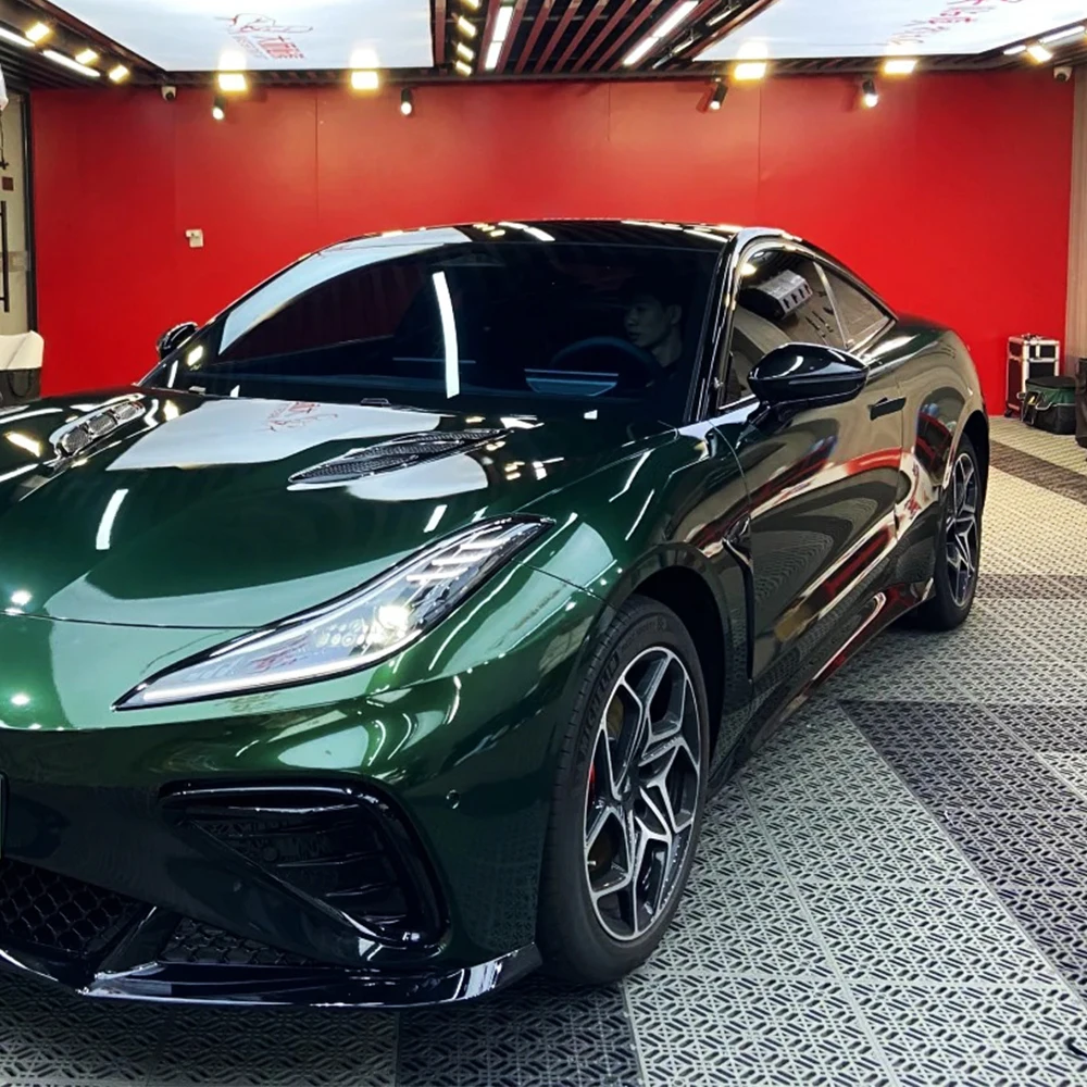 منتصف الليل الأخضر سيارة ملصق فقاعة الحرة التفاف الفينيل فيلم PET السيارات DIY ملصق مائي جسم السيارة ملصق ذاتي اللصق اكسسوارات السيارات #1