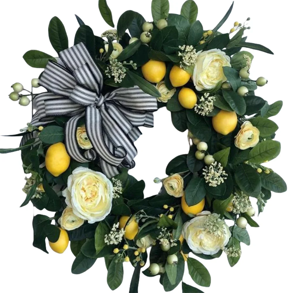 

As Picture Lemon Wreath Colorful Wreath For Events Artificial Wreath Cheerful Seasonal Touch Conversation Starter Decoration