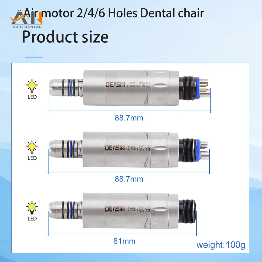 1 pçs dental 2/4/6 buraco acoplador rápido acoplamento giratório com auto gerador led motor de ar corpo inoxidável ferramentas dentárias