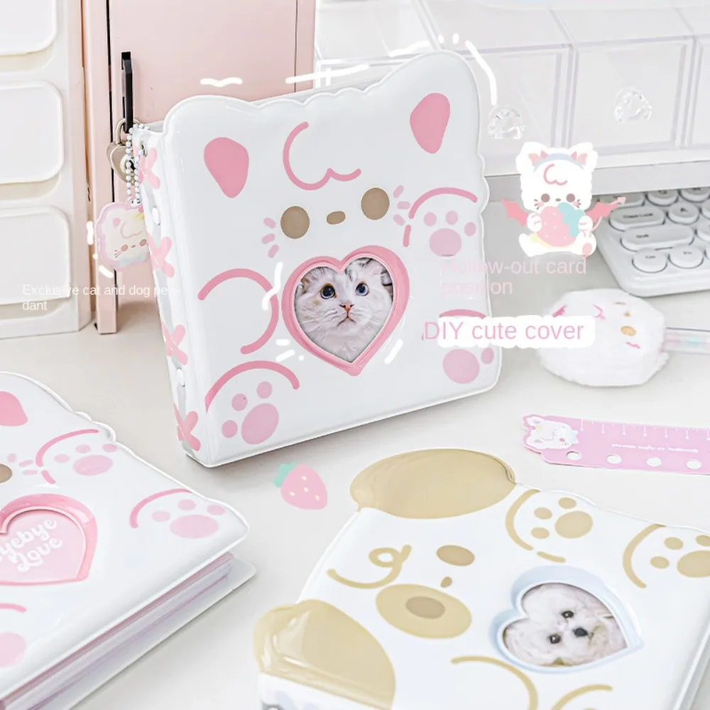 Removable Plush Binder Photocard Holder Color Page Photo Albums Plush Puppy Loopbook Booklet Puppy Puppy Cat Photocard Holder