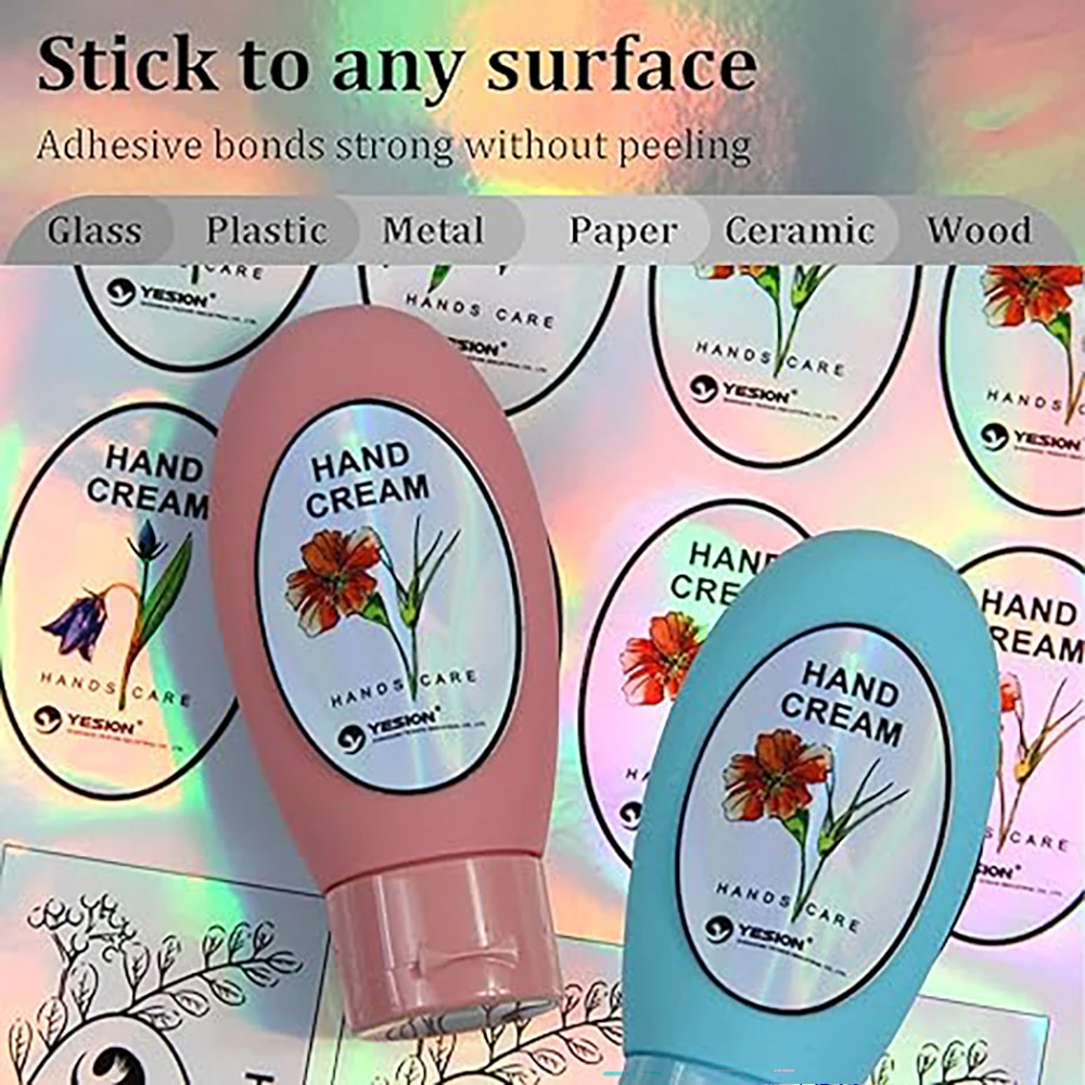 A4 20 PCS Rainbow Holographic Printable Sticker Paper for Ink jet & Laser Printer Vinyl Sticker Printable Paper 8.3x11.7 Inch