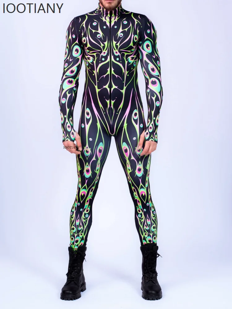 

Couple 3d Printed Phoenix Feather Bodysuit Role Play Steampunk Bodysuit Halloween Carnival Party Dance Performance Costume
