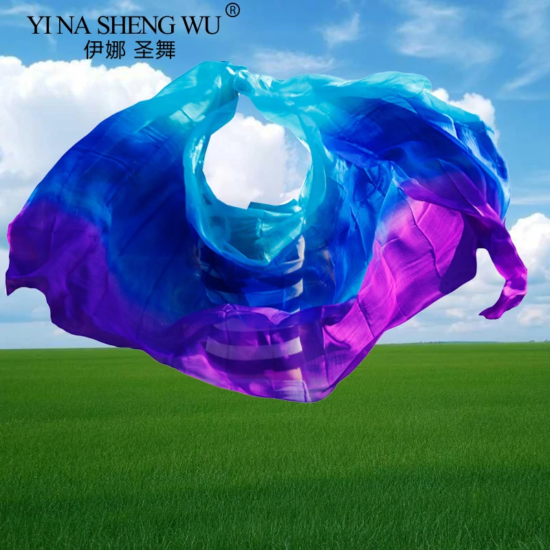 

100% шелковая вуаль для танца живота на заказ, ручная роспись, шарф, шаль, Радужный реквизит для выступлений, профессиональный танцевальный аксессуар, оптовая продажа