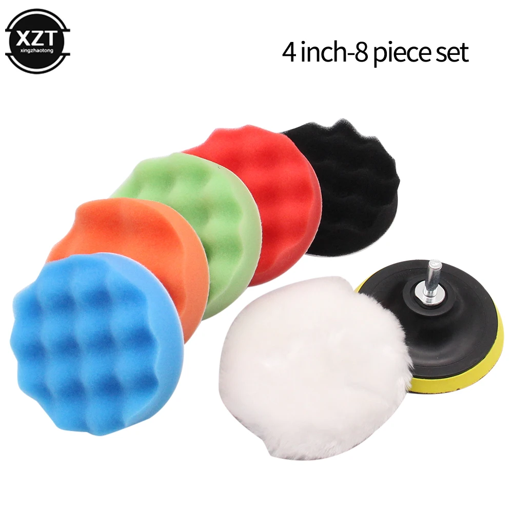 8PCS Car Beauty Waxing Polishing Disc Self-adhesive Wool Wheel Sponge Ball Polishing Wheel Waxing Sponge Suit 3/4 Inch