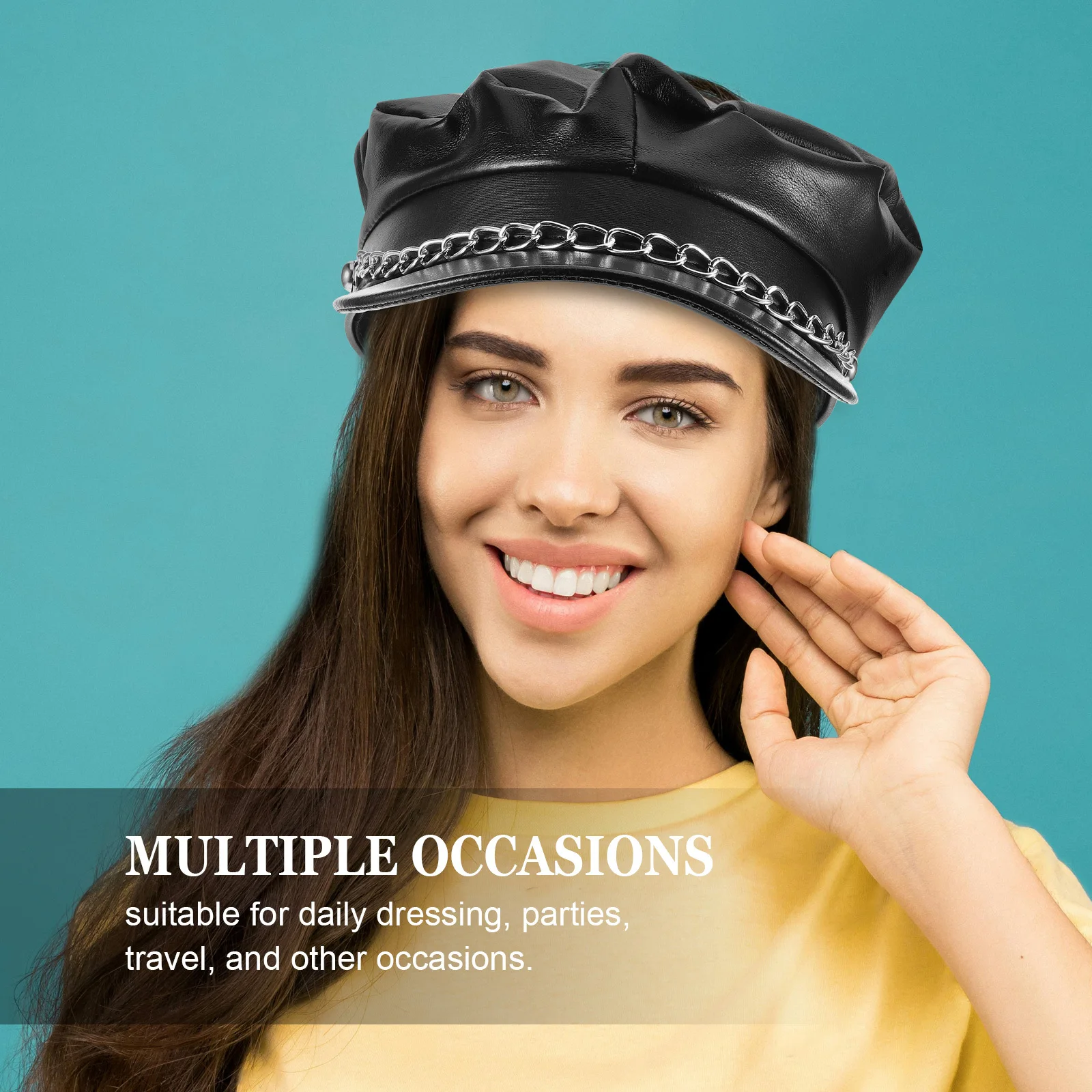 البحرية قبعة السائق القبعات للرجال بولي Pu شقة سلسلة علوية الرجال النساء بحار الكابتن قبعة لليخوت الإبحار حفلة إكسسوارات السفر