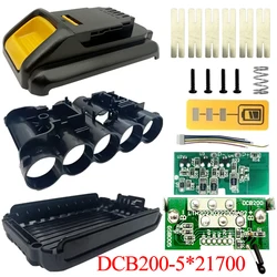 5*21700 DCB200 Li-ion Battery Plastic Case PCB Charging Protection Circuit Board Box Shell For Dewa lt 18V 20V 4Ah Lithium Tool