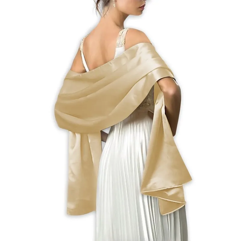 Robe cape de soirée en satin pour femme, 16 couleurs, 240x70cm, longue, formelle, mariage, Rh, dames, BEmbed o