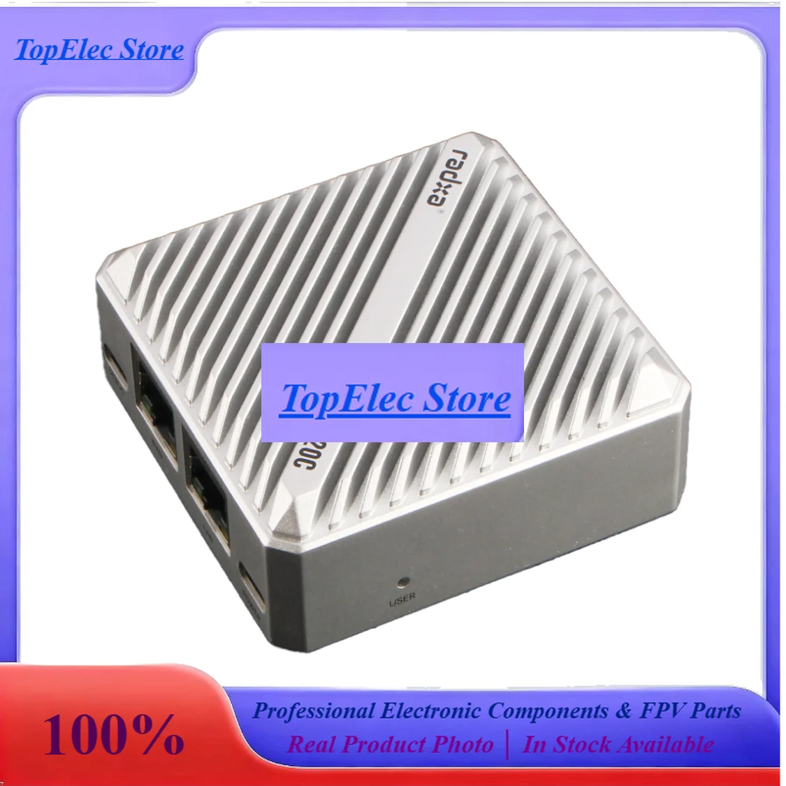 TopEsRadxa E20C, 4-core CPU, Dual Gigabit Ethernet, CNC Aluminum Alloy Case, 4K Decoding